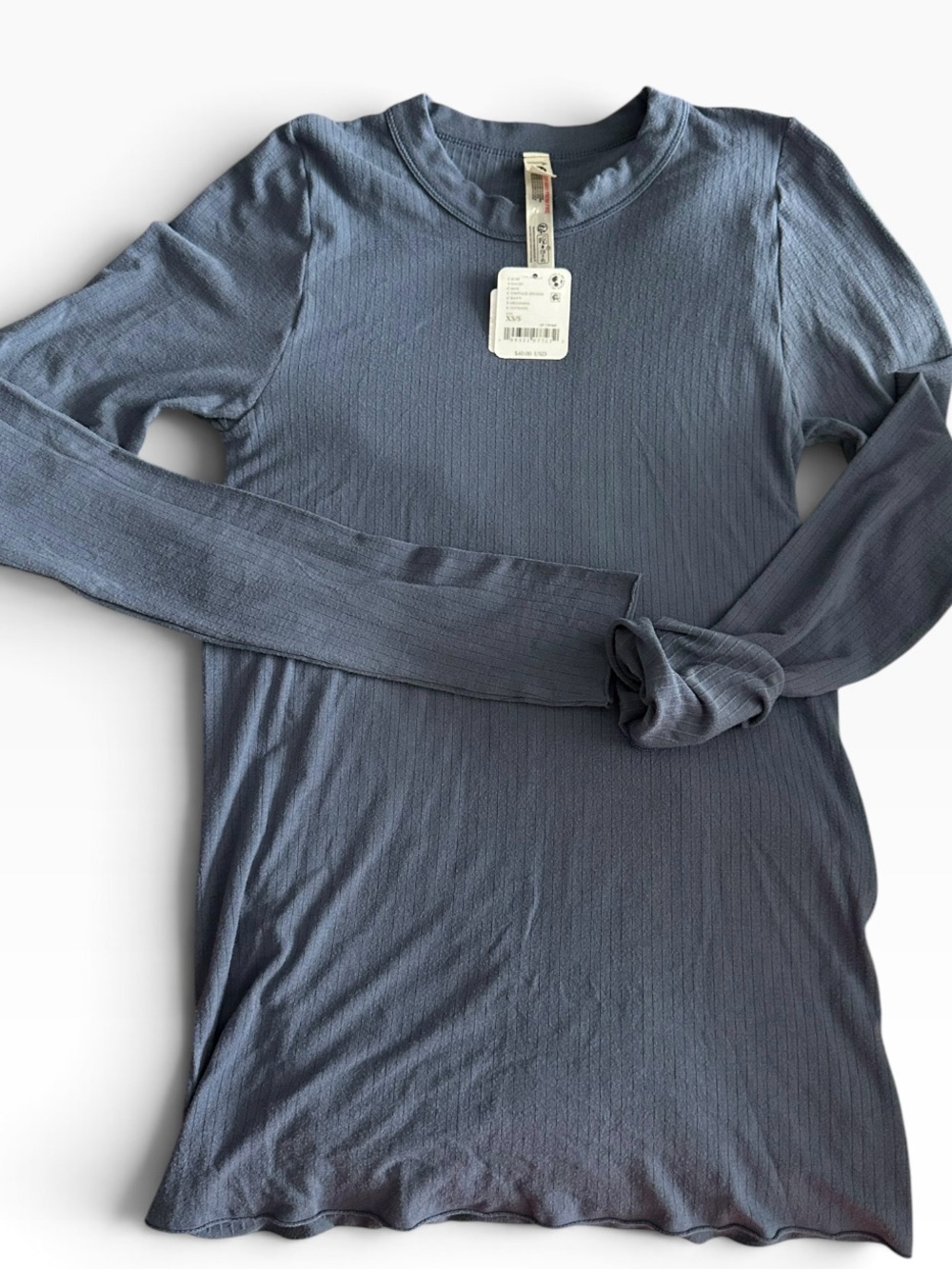 Free People Intimately Ribbed Long Sleeve Top – Size XS/S – NWT